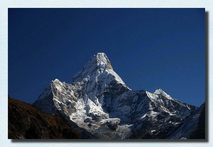Mount Ama Dablam, The classic view from the southwest