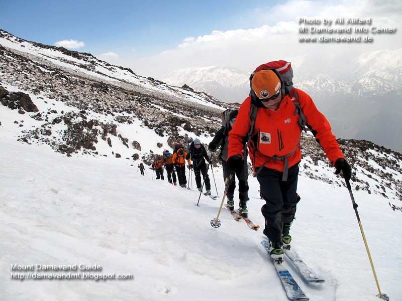 Polish and Slovakian Skialpinists, April 2013, Ski tour Damavand Iran