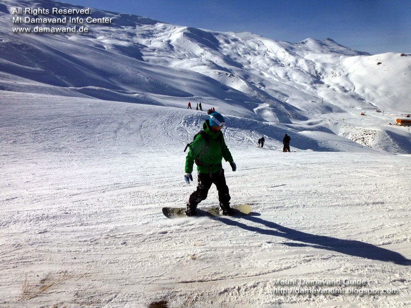 Snowboarding in Dizin, Iran