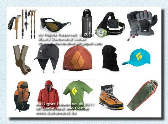 Equipment List for Trekking Damavand Iran