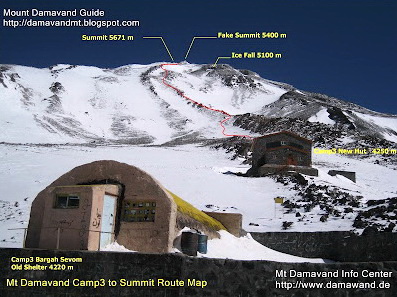 South Route Map Mt Damavand