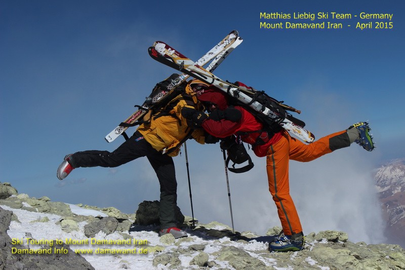 Ski Touring to Mount Damavand Summit, Matthias Liebig Ski Team from Germany - April 2015