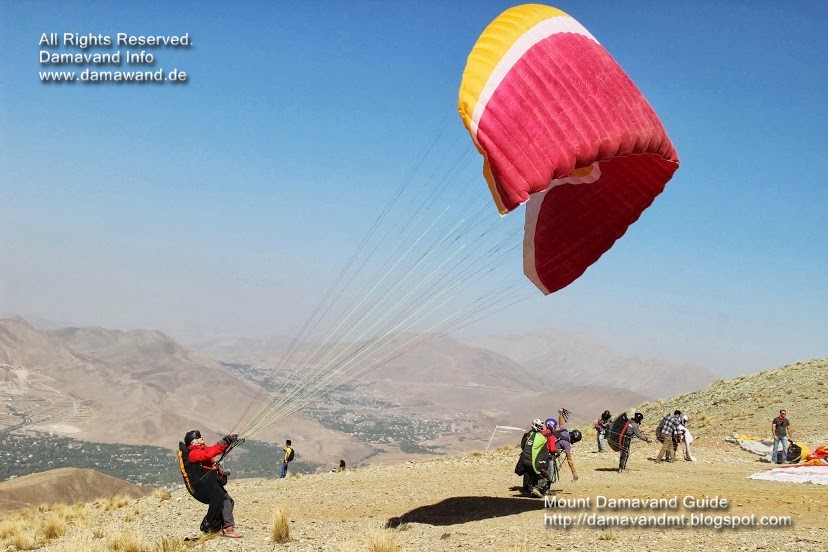 Oskar Lehner, Ab-e Sard  Paragliding Site near Mt Damawand, Sep 2013