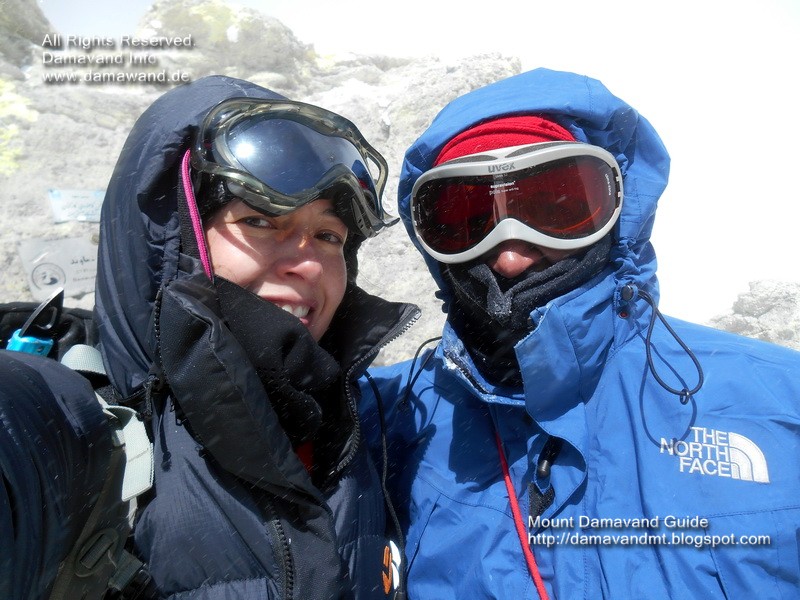 Damawand Peak Apr 2014, Sophie Cairns and Ali Fard her mountain guide