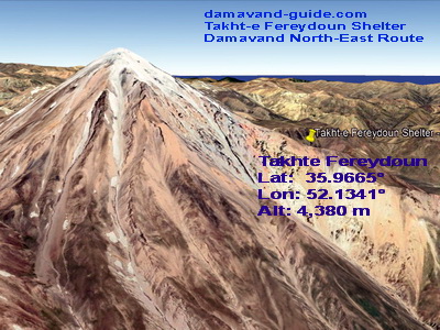 Damavand Northeast Climbing Route Takht-e Fereydoun Shelter