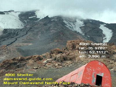 Damavand north face mountaineering refuges and route up the mountain - Damavand 4000-Shelter